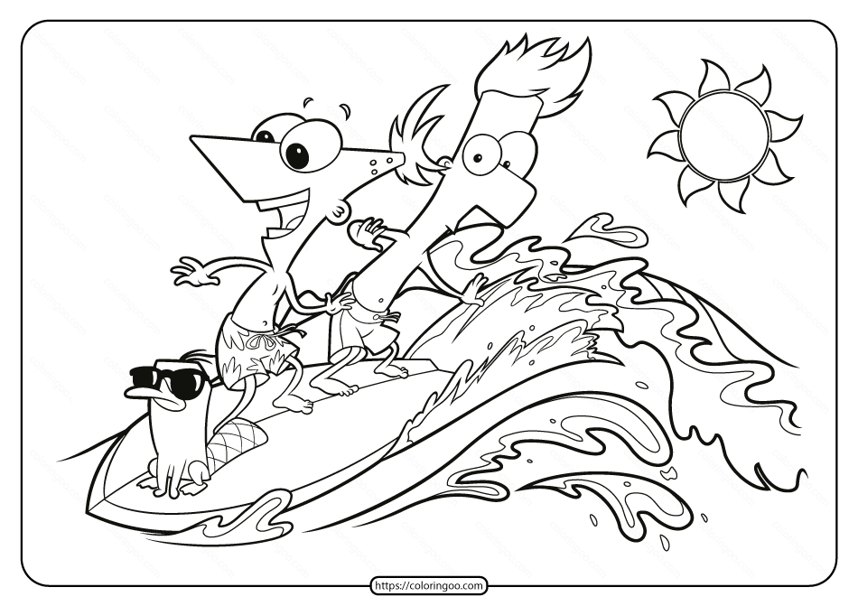 Phineas and ferb surfs