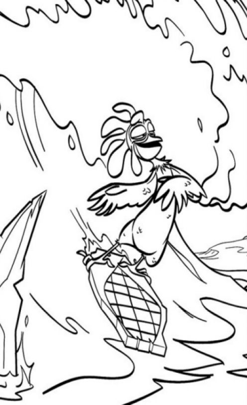Surfs up coloring page