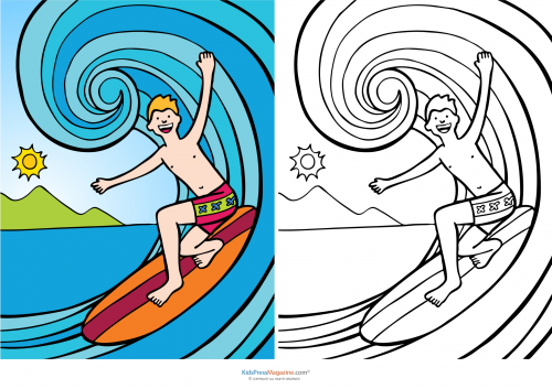 Match up coloring pages â surfing