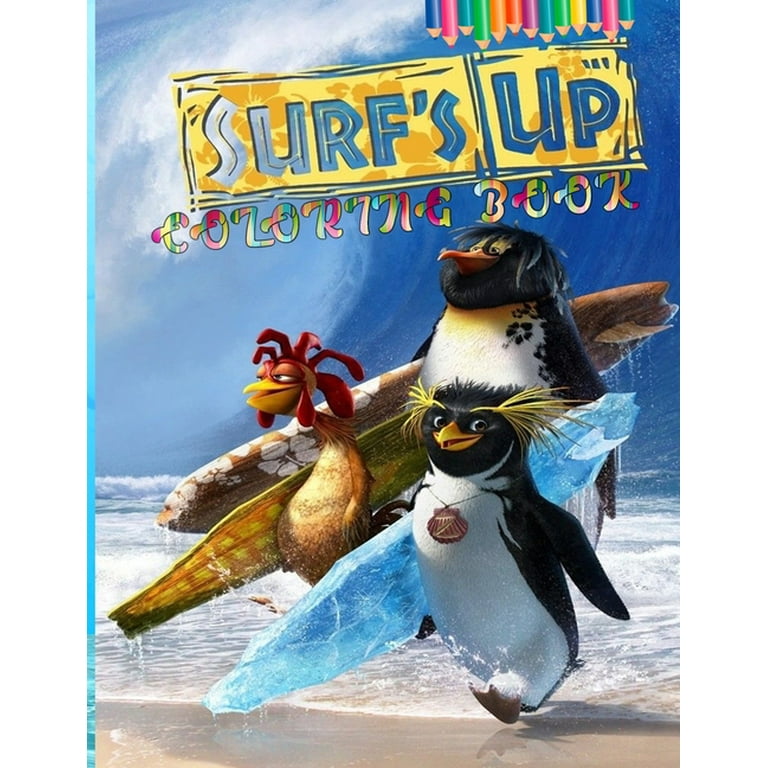 Surfs up coloring book over pages of high quality surfs up colouring designs for kids and adults