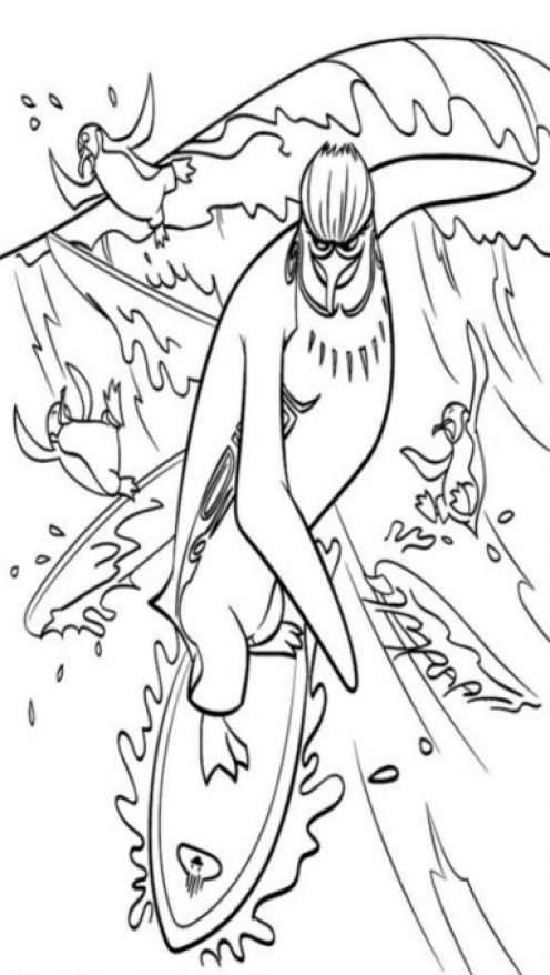 Surfs up coloring page
