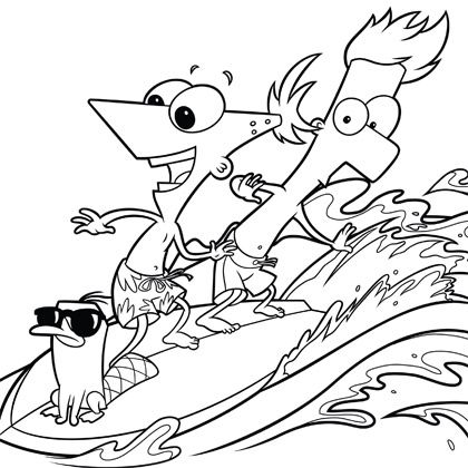 Phineas and ferb surfs