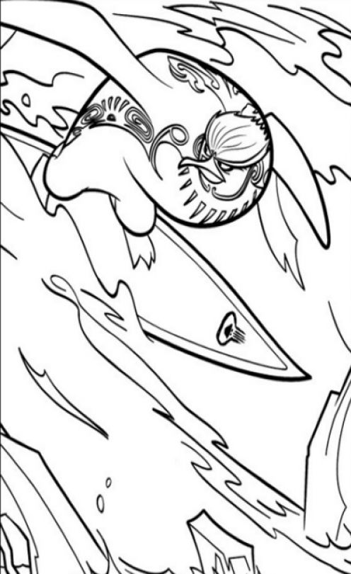 Surfs up coloring page