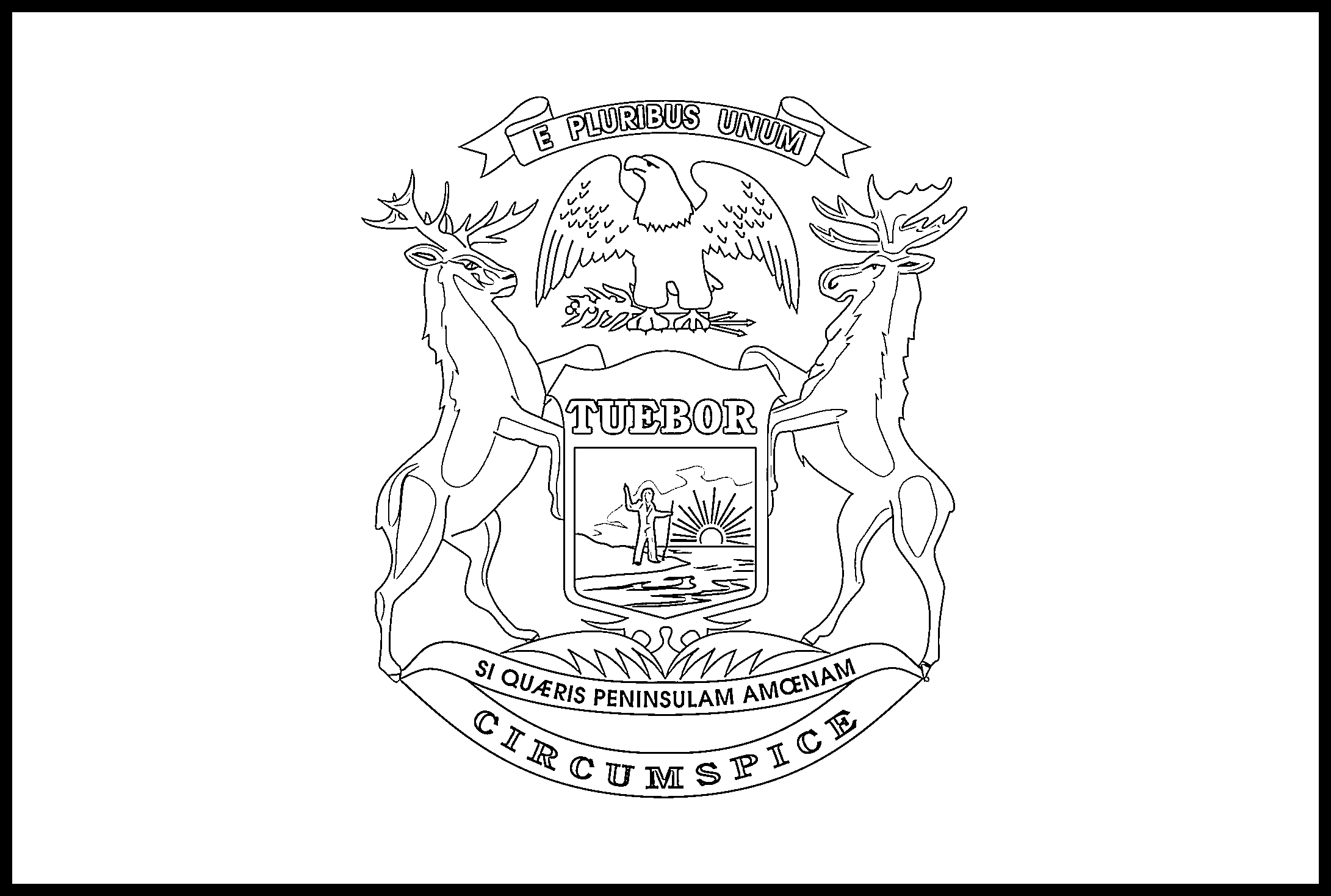 Michigan flag coloring page â state flag drawing â flags web