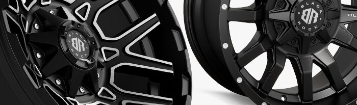 Black rock atomic satin black machined spokes x rims for wds