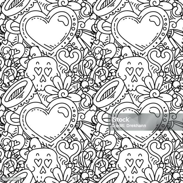 Graffiti seamless pattern with love style doodles vector background with childish swag and crazy elements stock illustration