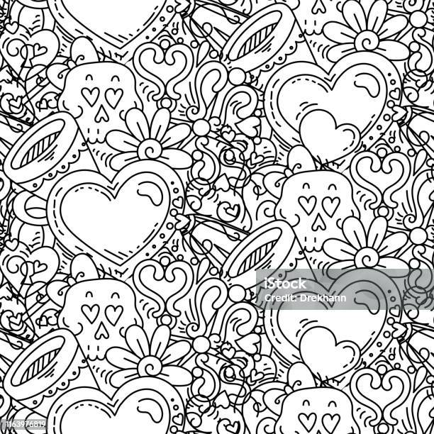 Graffiti seamless pattern with love style doodles vector background with childish swag and crazy elements stock illustration
