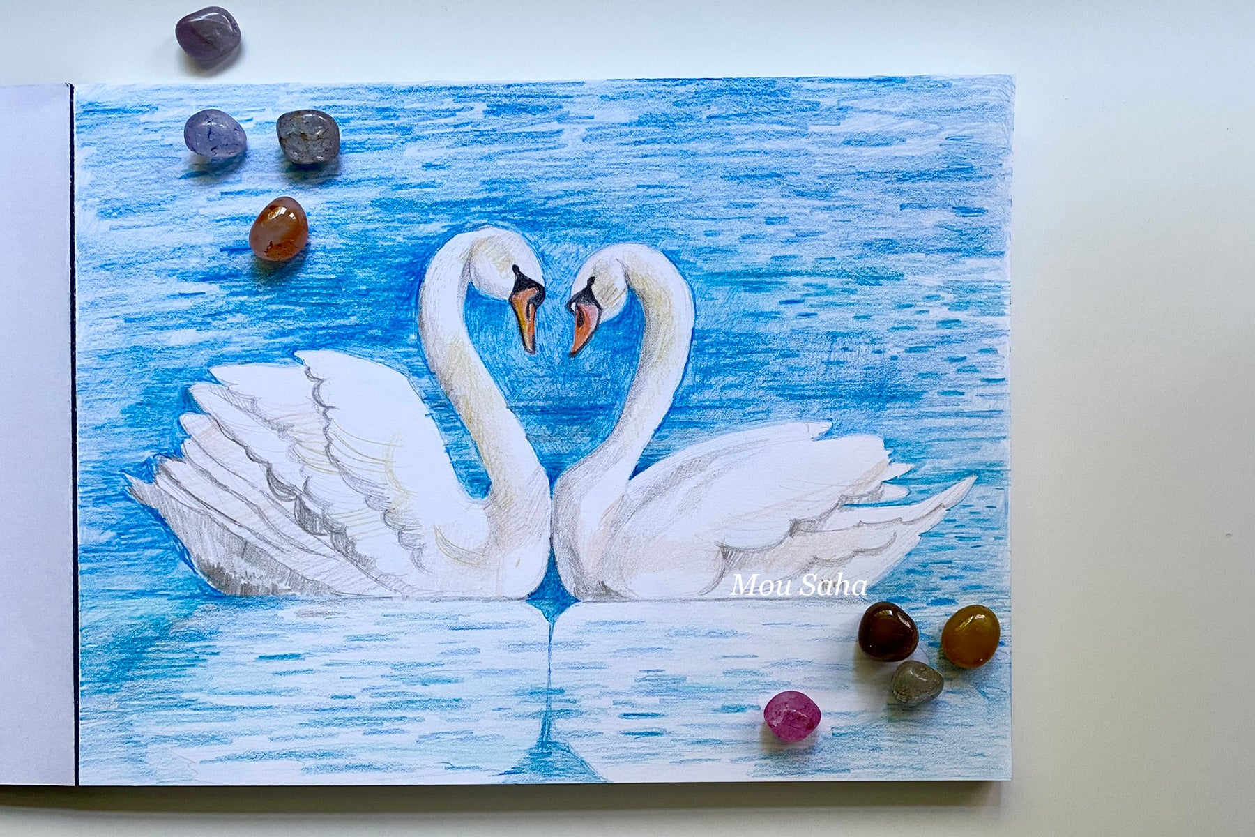 Swans color sketching tutorial â faber