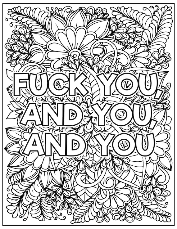 Adult swear word coloring pages curse word coloring pages printable coloring pages pdf instant download