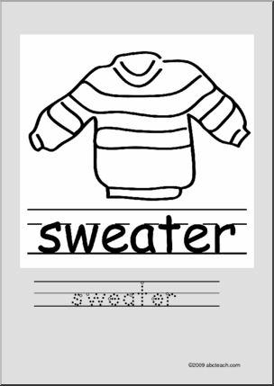 Coloring page write and color sweater esl