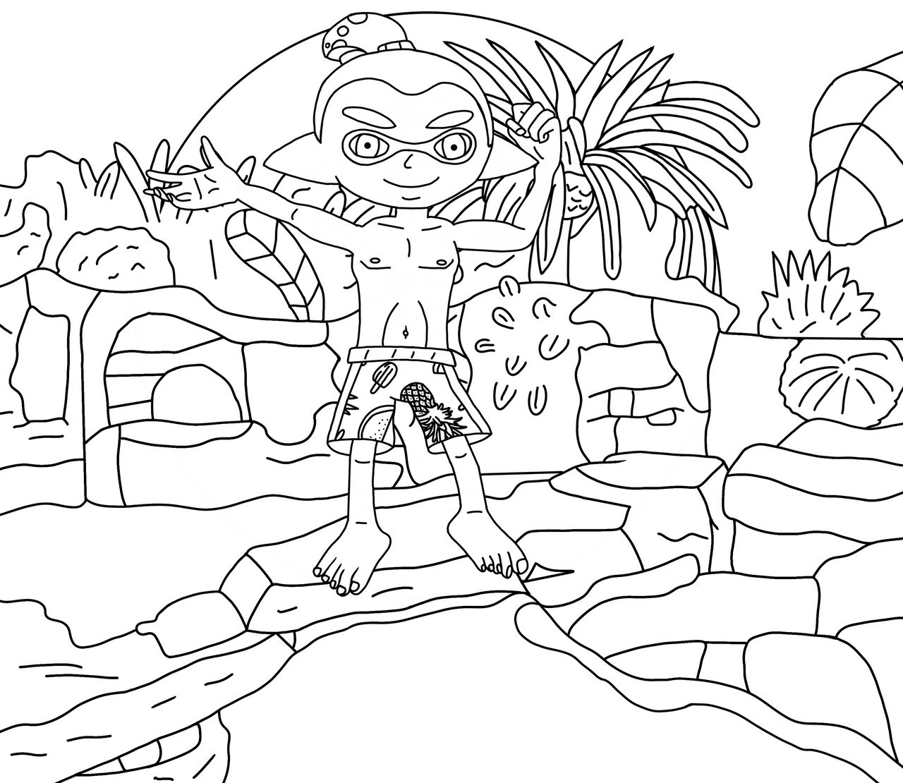 Swimsuit teal the inkling variation outline by minyboy on