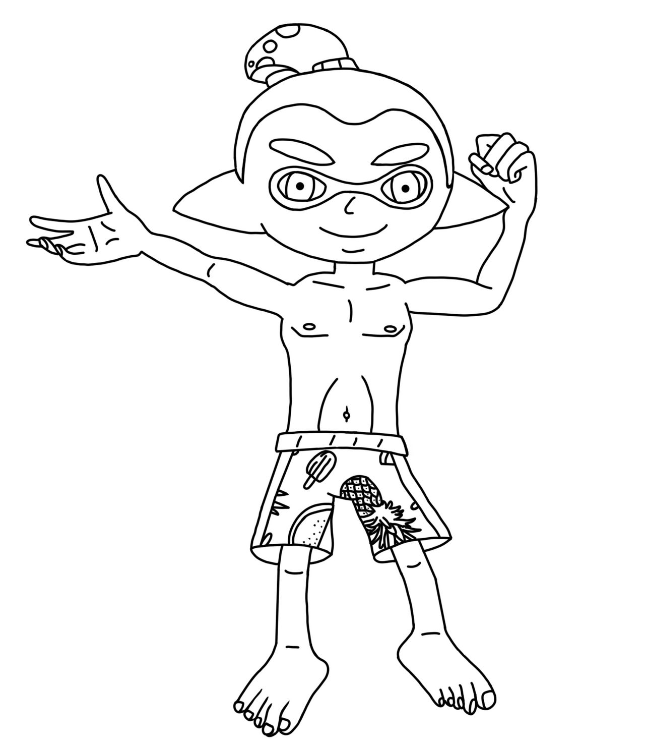 Swimsuit teal the inkling outline no background by minyboy on