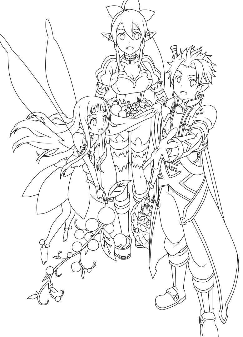 Anime sword art online coloring page