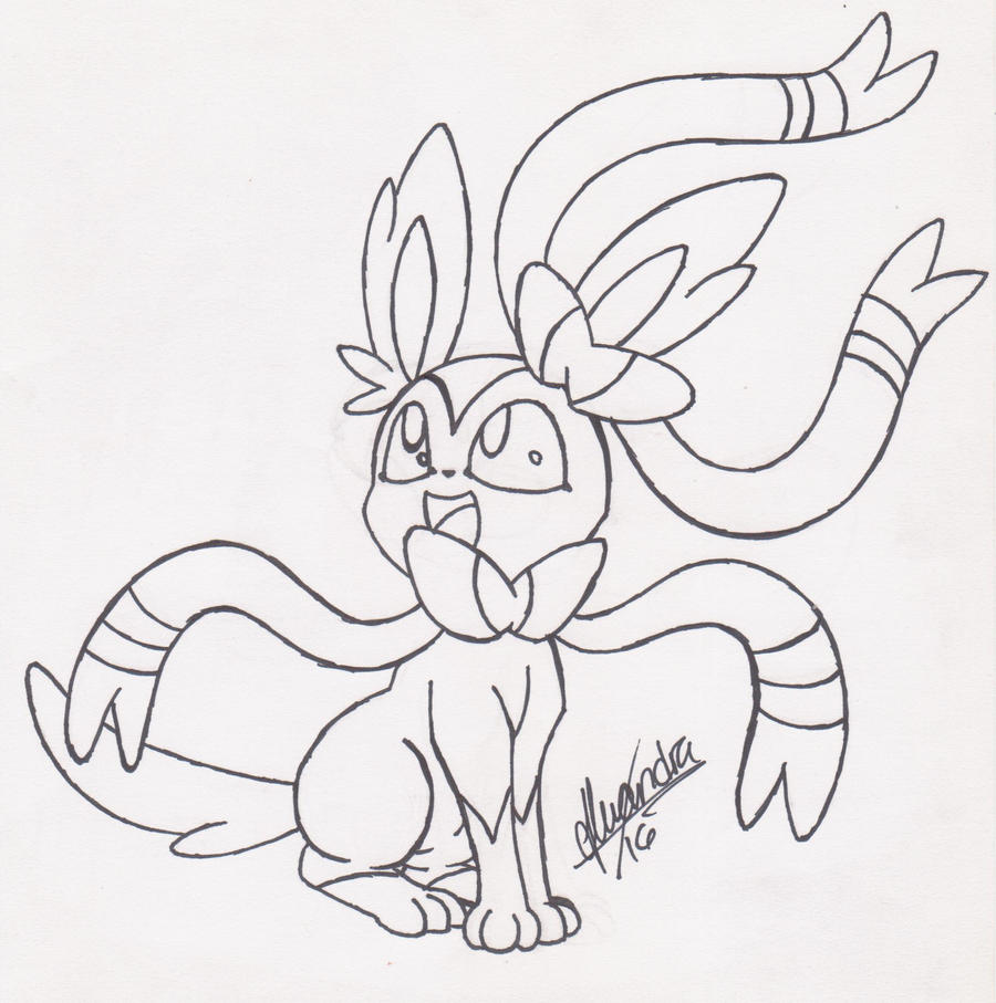 Sylveon lineart by rhythm