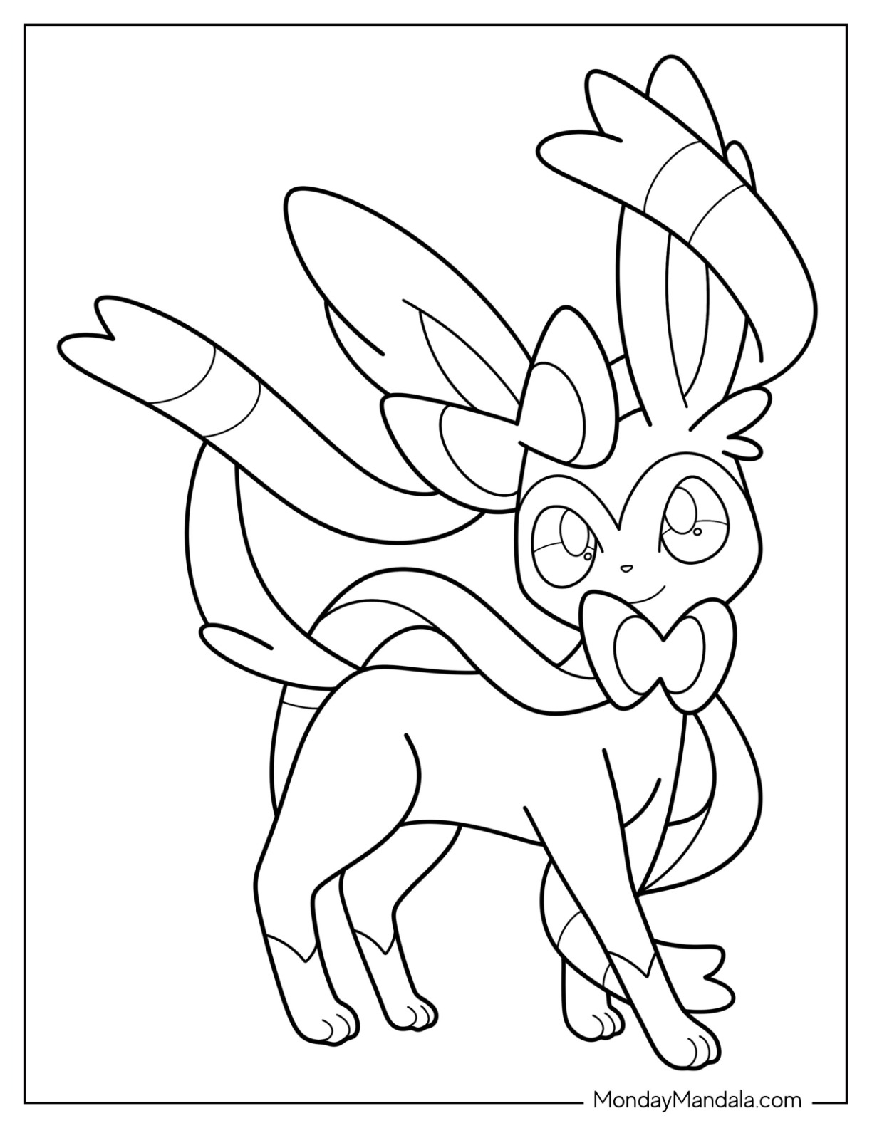 Sylveon coloring pages free pdf printables