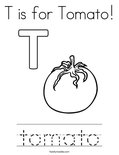 T is for tomato coloring page