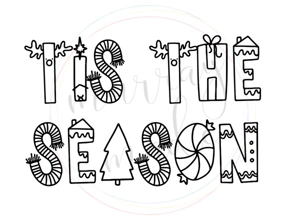 Tis the season christmas coloring sheet download
