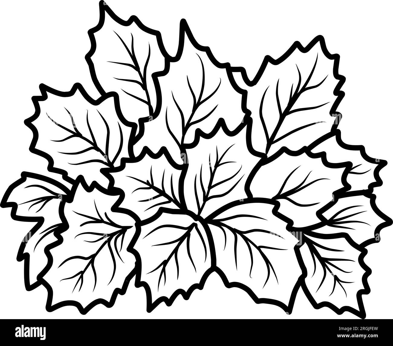 Coloring pageautumn foliage coloring book black and white linear illustration stock vector image art
