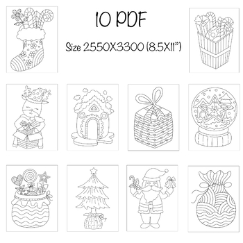 Christmas coloring page and christmas clipart black line tpt