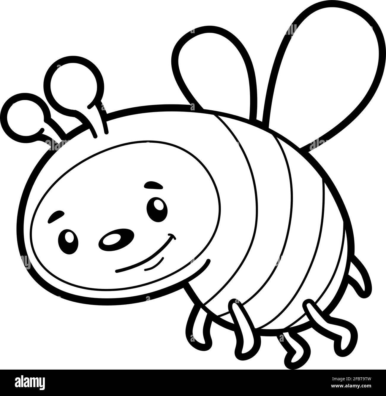 Coloring book or page for kids bee black and white vector illustration stock vector image art
