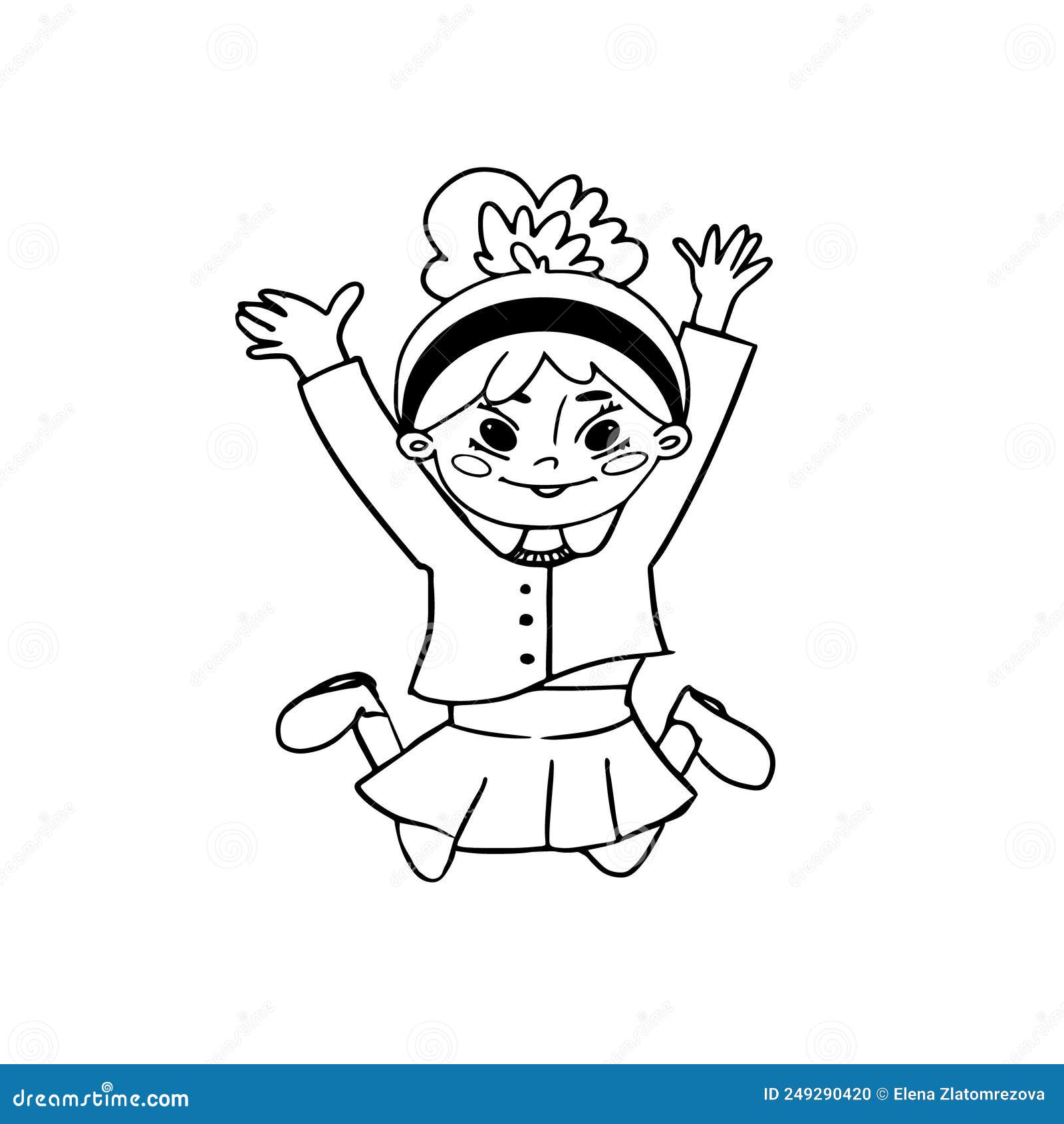 Kids cartoon clipart set for activity coloring book t shirt print icon logo label patch or sticker stock vector