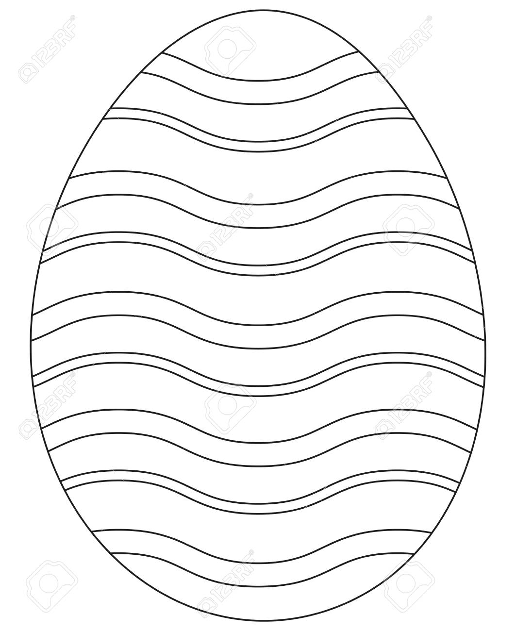 Black and white easter egg poster coloring book page for adults and kids holiday vector illustration for gift card certificate banner sticker badge sign stamp logo icon label royalty free svg cliparts