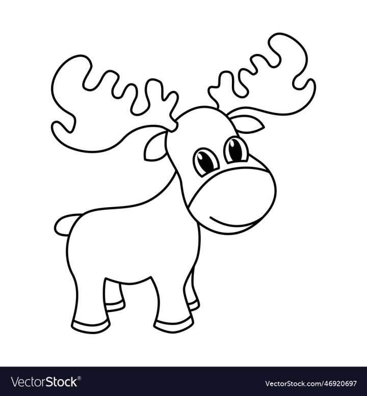 Free cute deer cartoon coloring page for kids
