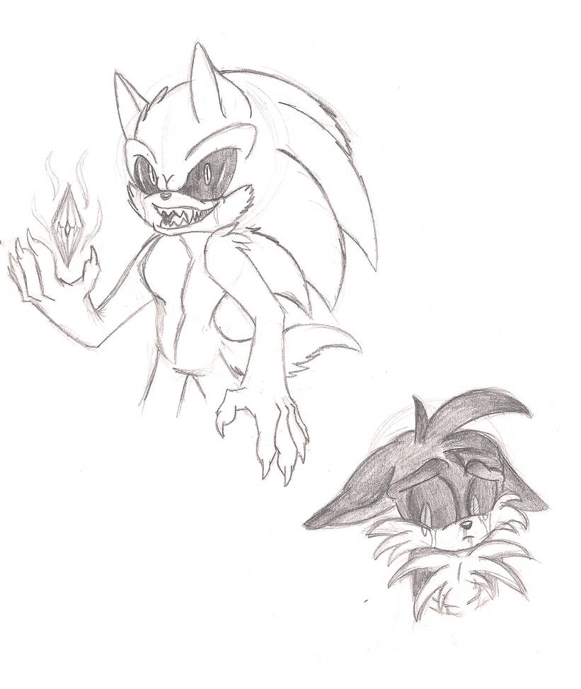 Sonicexe and tailsexe by chronadraws on