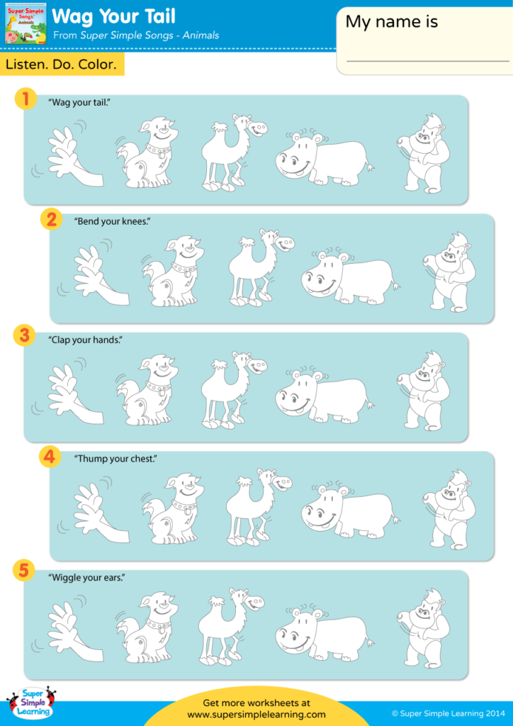 Wag your tail worksheet