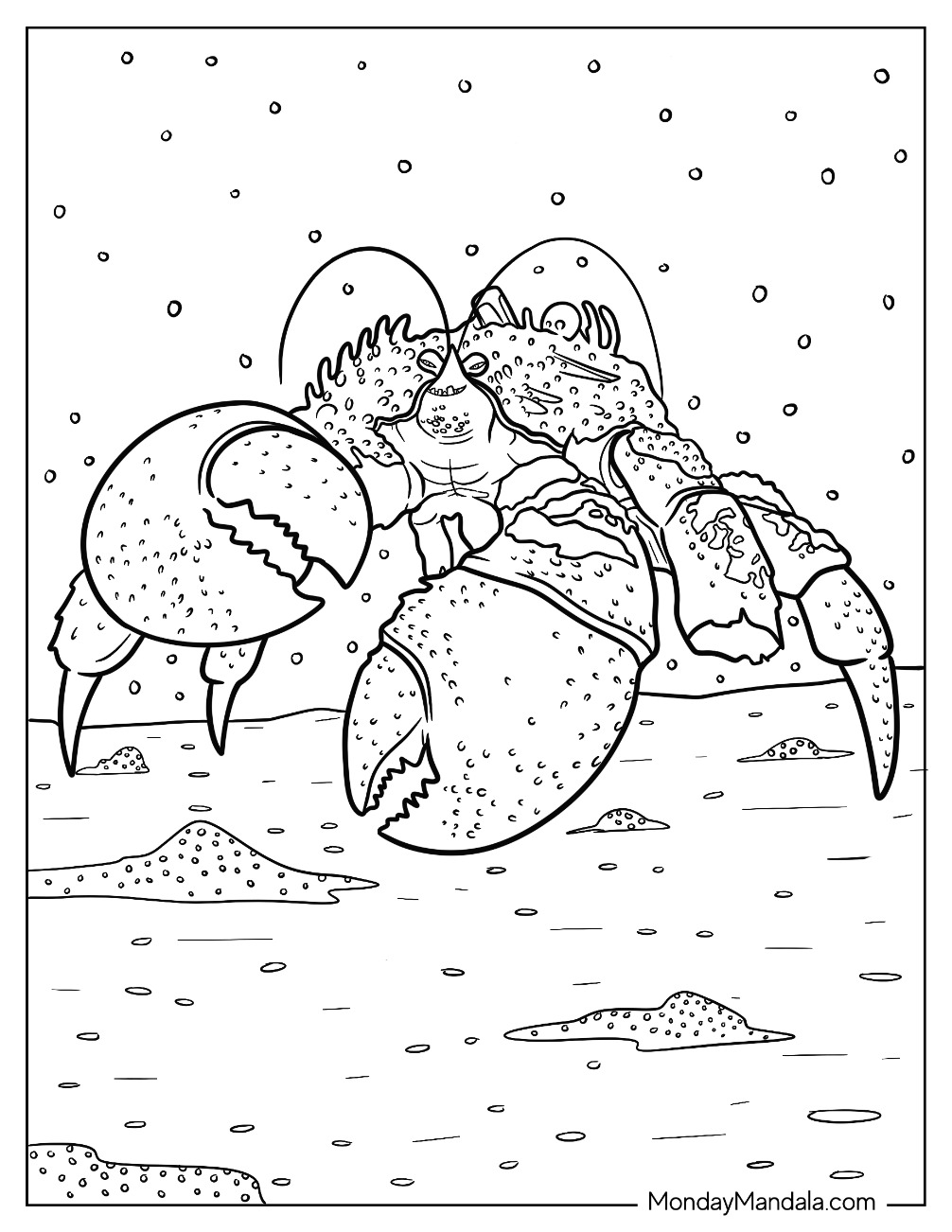 Crab coloring pages free pdf printables