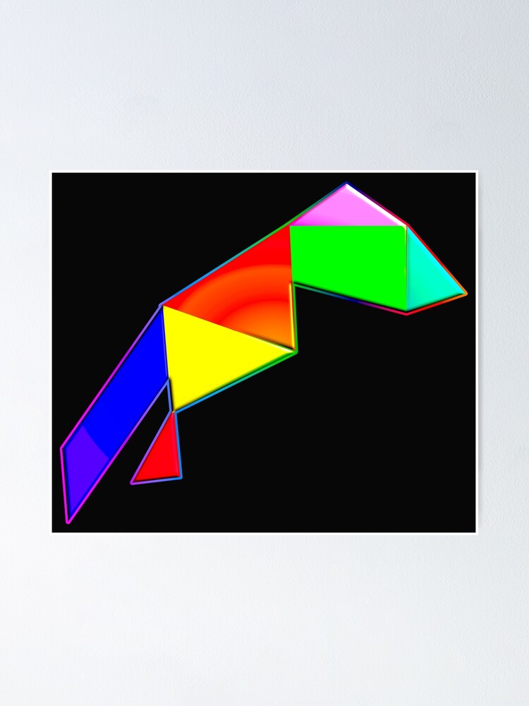 My multicolored tangram bird of paradise poster by frantz cialec