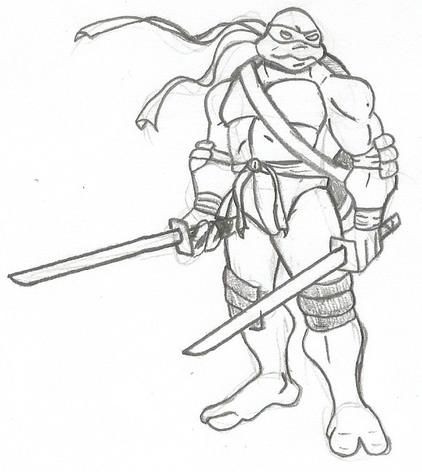 O desenhar o leonardolão das tartarugas mutantes ninjas