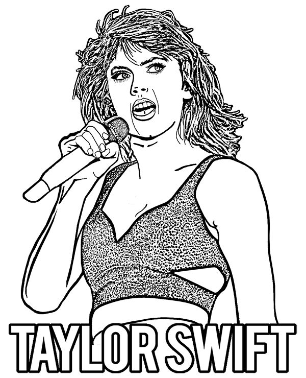 Taylor swift to color by topcoloringpages on