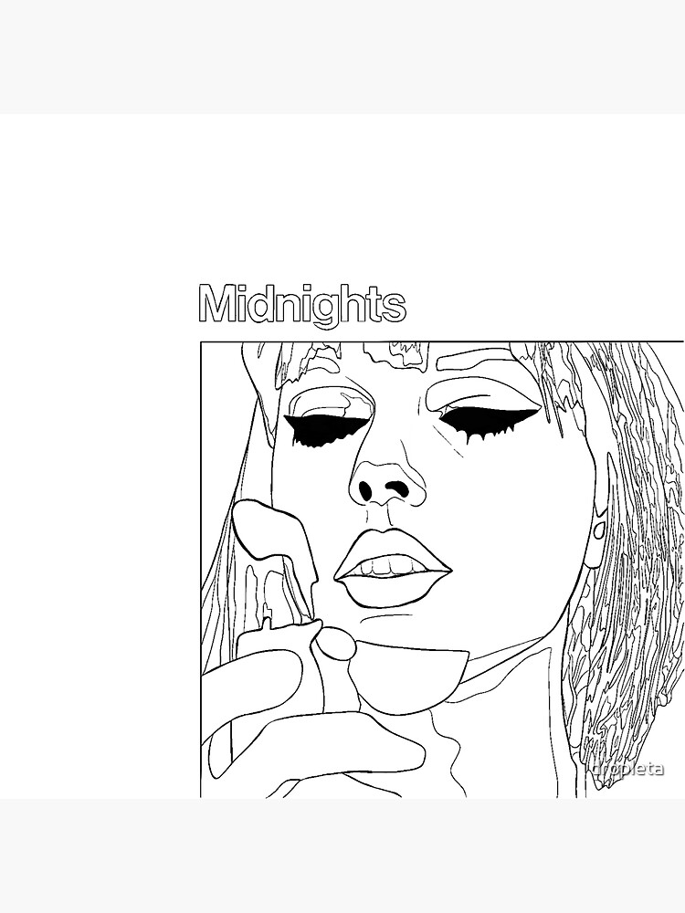 Taylor swift midnights album outline drawing sticker for sale by dropleta
