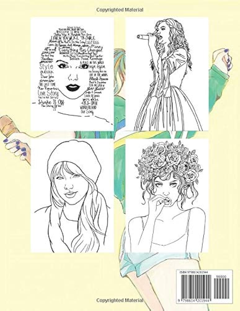 Taylor swift coloring book pages of coloring plus how