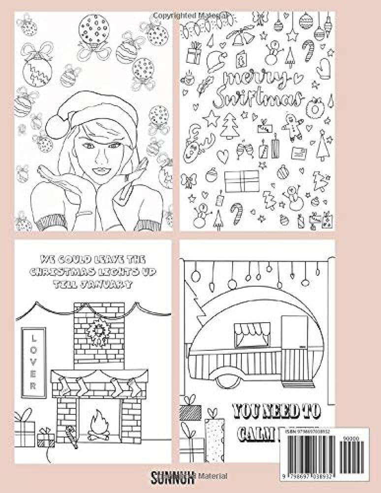 Taylor swift coloring book christmas doodles lyrics images and more fearless speak now red reputation lover folklore taylor swift christmas coloring book sunnuh by books