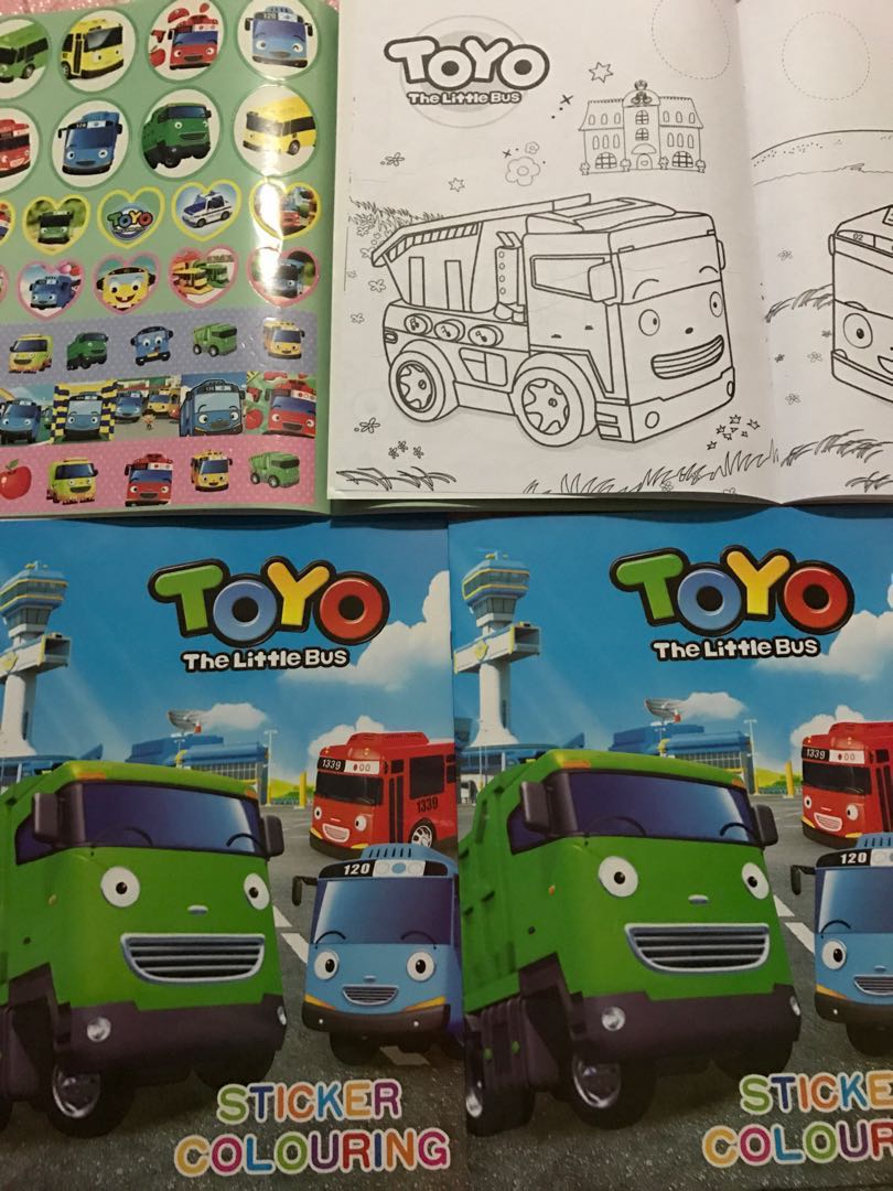 Update left books now instock tayo the little bus coloring and stickers book babies kids babies kids fashion on