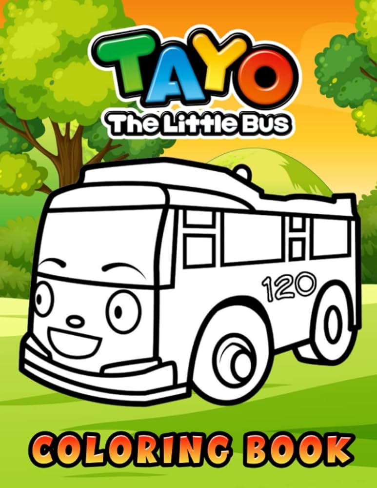 Tayo the little bus coloring book perfect coloring book for adults and kids with incredible illusations of tayo the little bus for coloring and having fun barajas aaron kitap