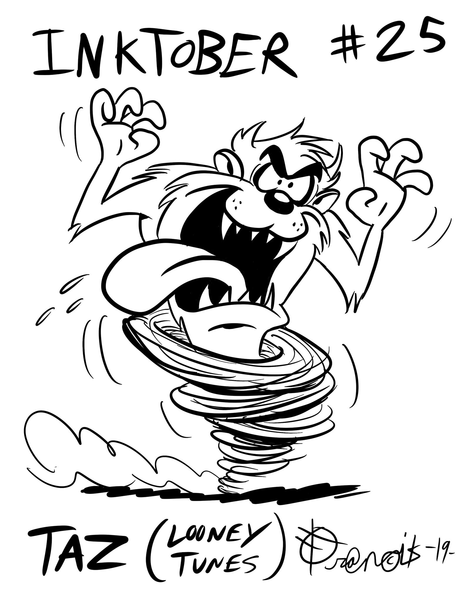 Inktober taz looney tunes by supersaf on
