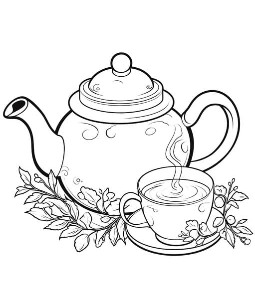 Free printable coffee tea coloring pages list