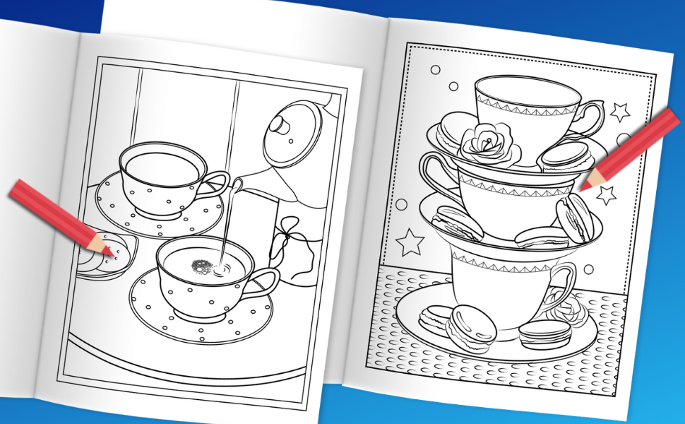 Tea party coloring book tea coloring for kids earjeeniha books