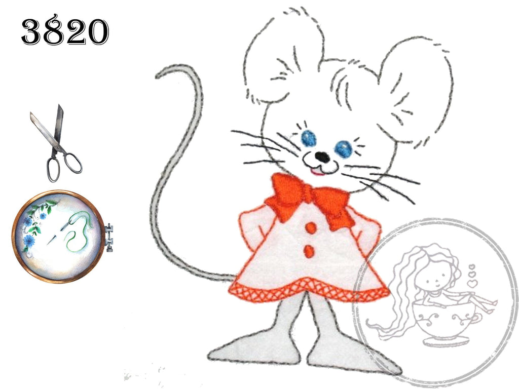 Cute mice tea towels aunt marthas vintage embroidery trans â the vintage teacup