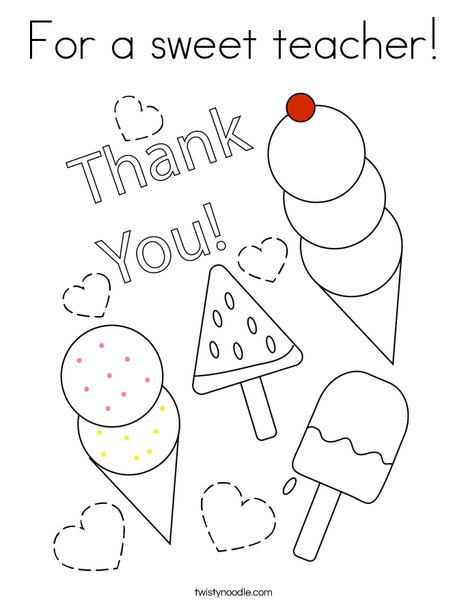 For a sweet teacher coloring page