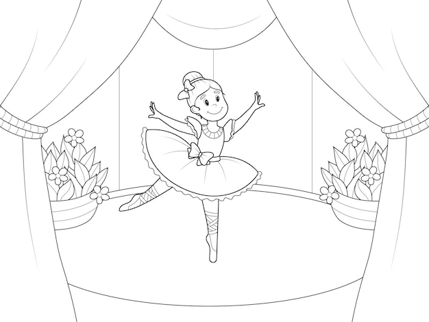Ballerina drawing vectors illustrations for free download