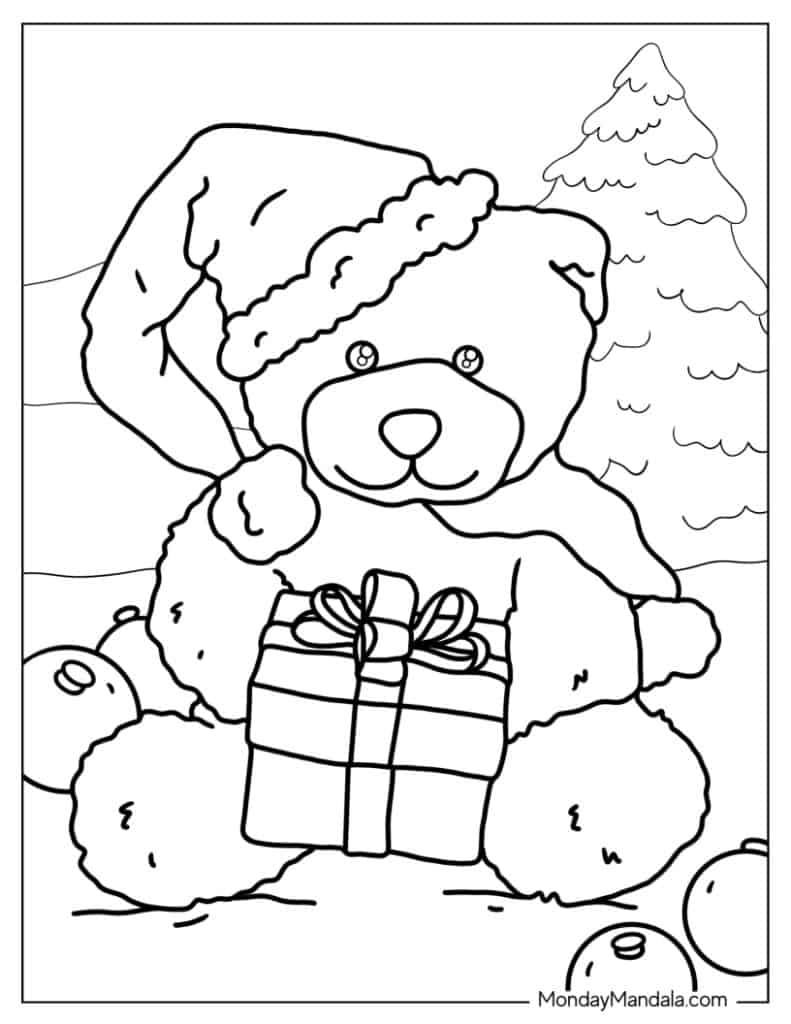 Teddy bear coloring pages free pdf printables