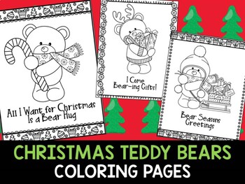 Dollar deal christmas teddy bears coloring pages editable by teacher caffe