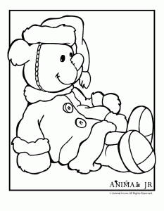 Christmas coloring pages printable christmas bears animal jr
