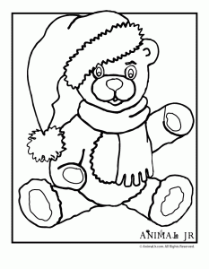 Christmas coloring pages printable christmas bears animal jr