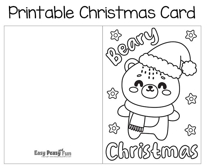 Free printable christmas cards to color