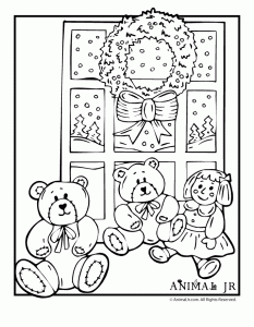 Christmas coloring pages printable christmas bears animal jr